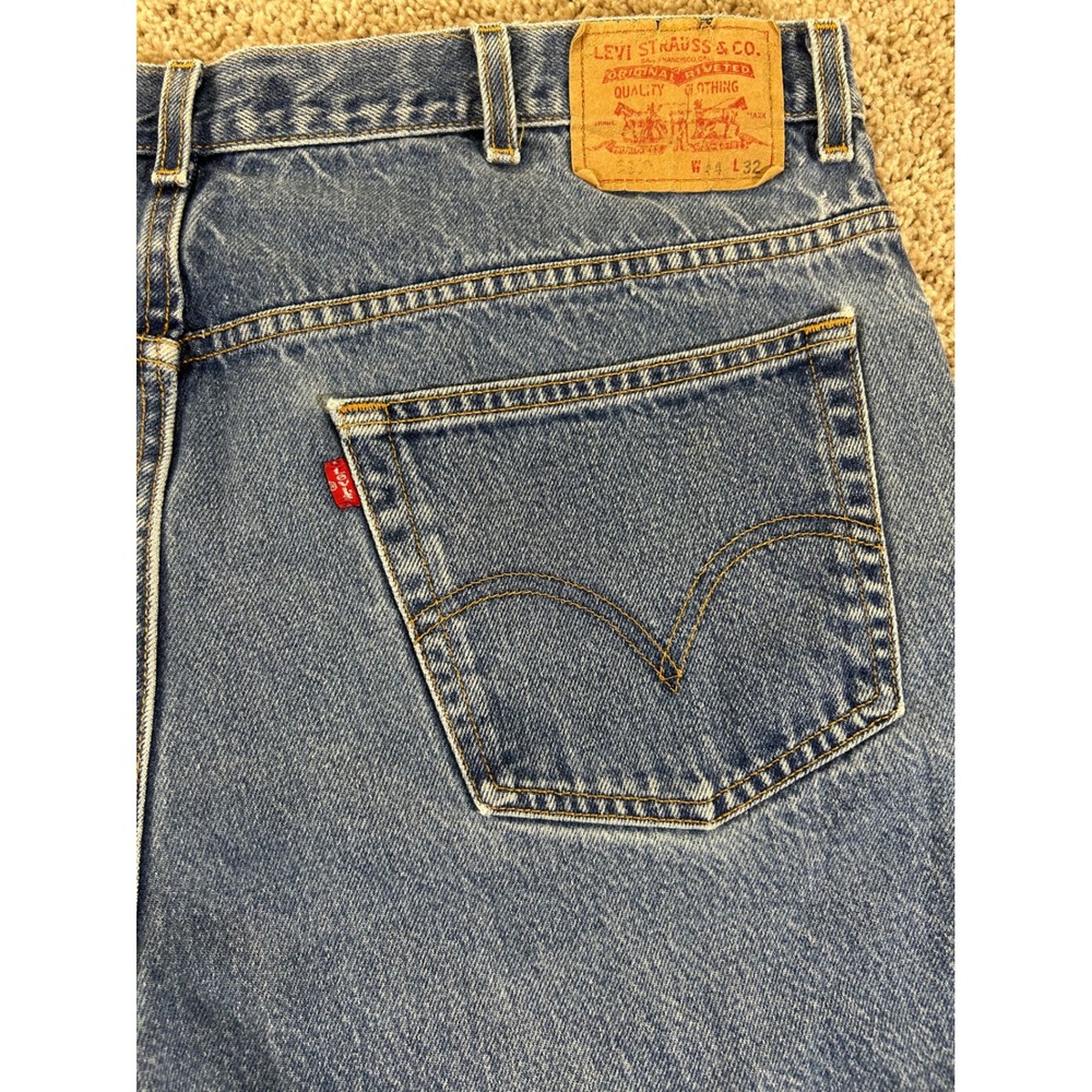 Levi's 517 Boot Cut Jeans Mens 44x32 Blue Denim Western 100% cotton distressed